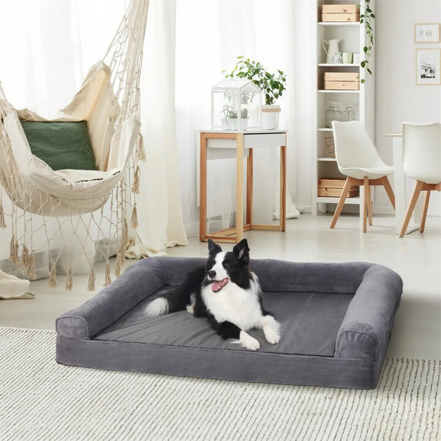 Orthopedic Dog Bed – Pressure-Relief Comfort – Removable Washable Cover – Extra Large (47.2×35.4×7.8″) – Dogs 88–132 lbs