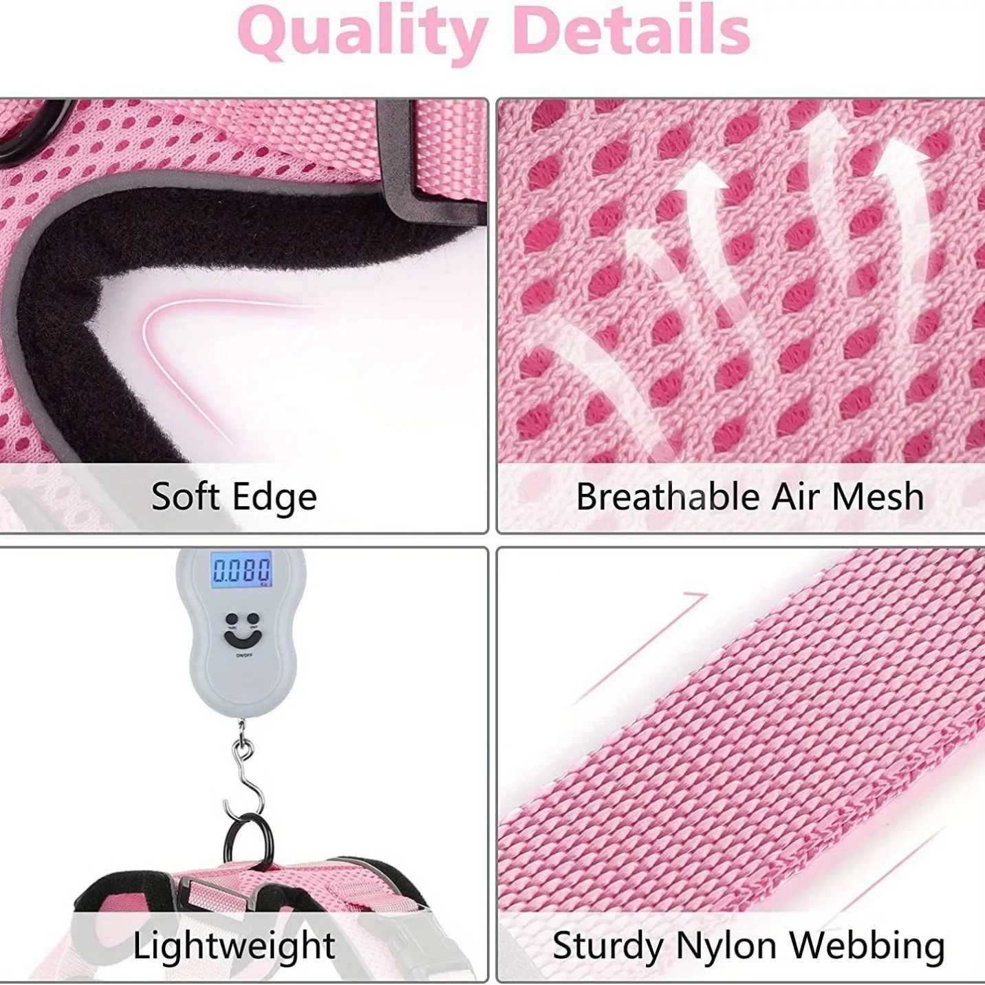 Cat Harness Vest – Adjustable No‑Pull Chest Carrier – Breathable Mesh Nylon – S–3XL – Cats
