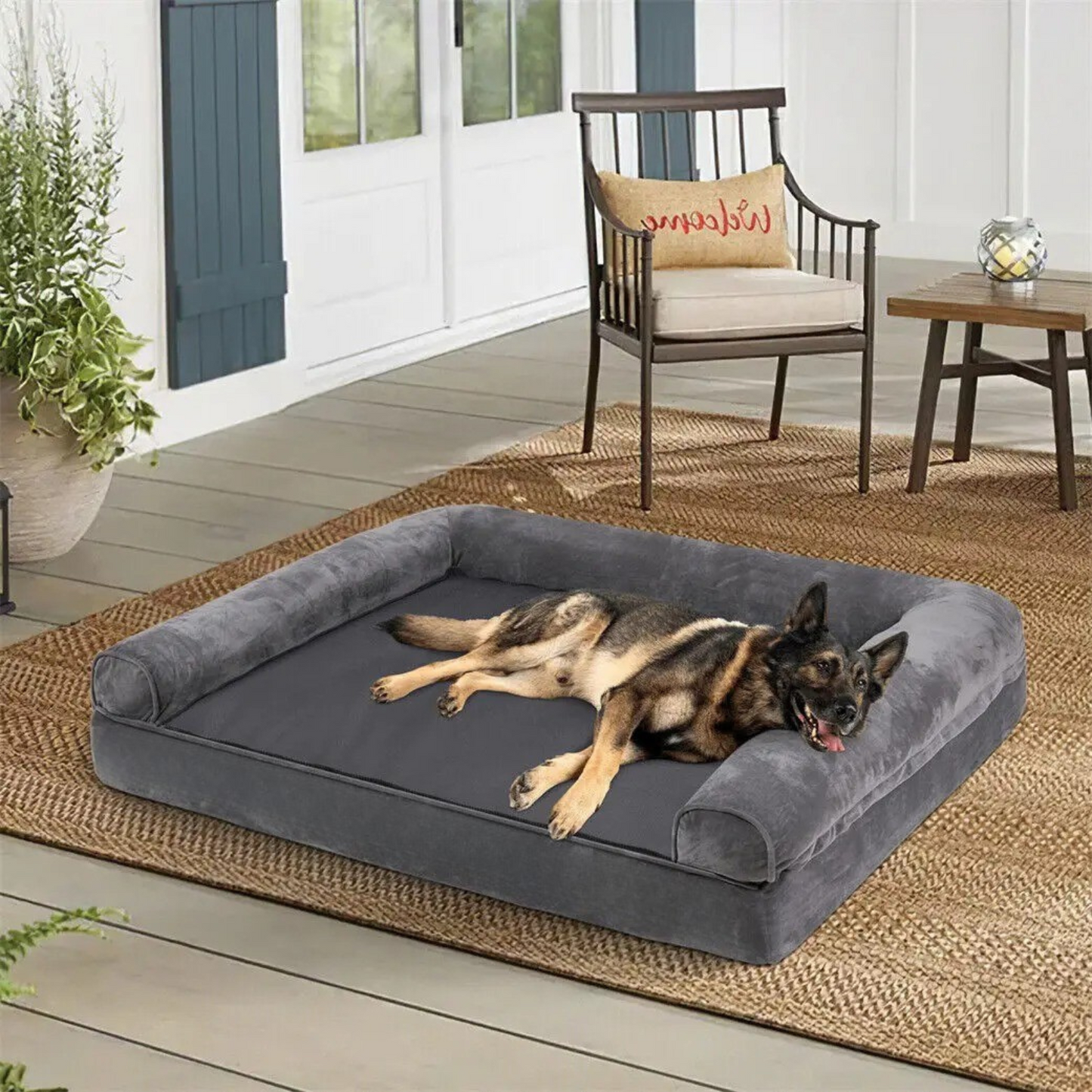 Orthopedic Dog Bed – Pressure-Relief Comfort – Removable Washable Cover – Extra Large (47.2×35.4×7.8″) – Dogs 88–132 lbs