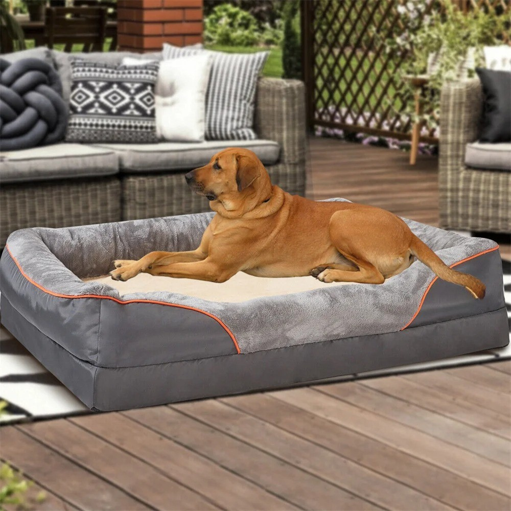 Orthopedic Memory Foam Dog Bed – Elevated Waterproof Sofa – Removable Cover – Large/XL/2XL/3XL – Dogs