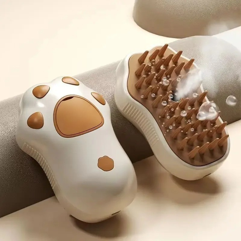 Steam Pet Grooming Brush – Hair Removal & Massage – Silicone Bristles – 7.7″×2.6″×1.8″ – Cats & Dogs
