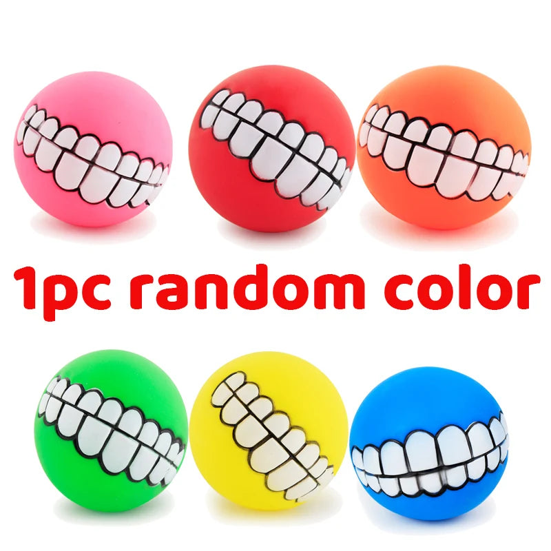 Interactive Dog Chew Ball Toy – Mental & Physical Stimulation – Rubber Squeaker – 3″ Multicolor – Dogs