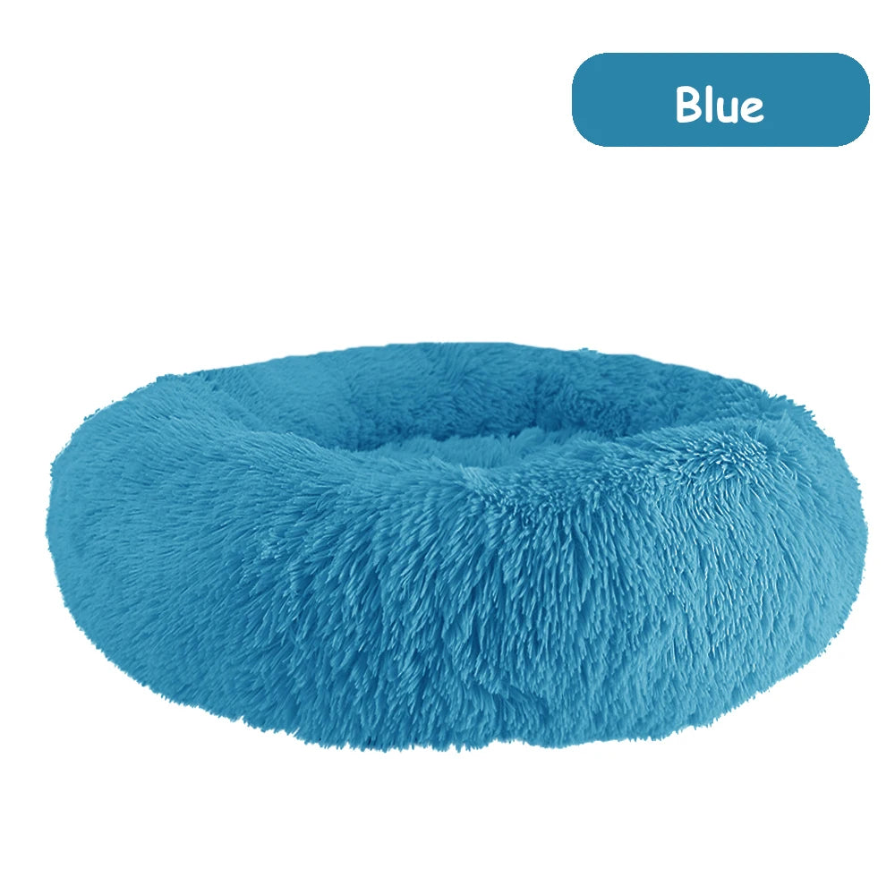 Donut Plush Pet Bed – Calming Cozy Cushion – Waterproof 100% Cotton Plush – Multiple Sizes 40–100 cm – Dogs & Cats
