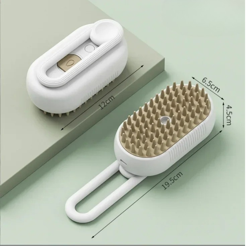 Steam Pet Grooming Brush – Hair Removal & Massage – Silicone Bristles – 7.7″×2.6″×1.8″ – Cats & Dogs