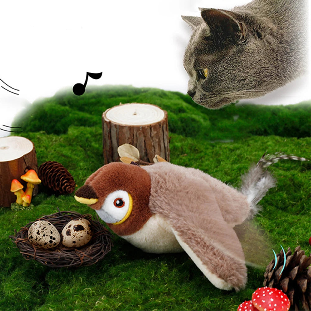 Interactive Cat Toy – Engaging Flapping Wings & Chirping – USB Rechargeable Catnip Bird – 9.06″×7.09″×4.72″ – Indoor Cats