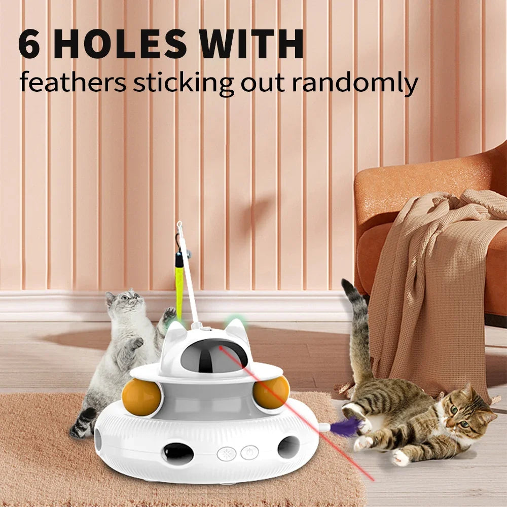 Interactive Cat Toy – 4‑in‑1 Multi‑Mode Play – USB Rechargeable ABS Plastic – 7.8″×5.2″ – Indoor Cats