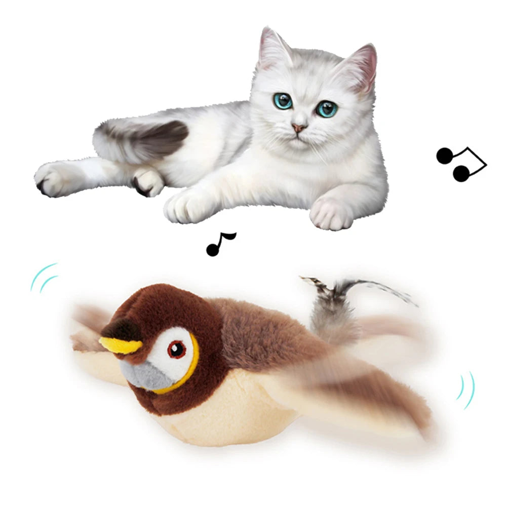 Interactive Cat Toy – Engaging Flapping Wings & Chirping – USB Rechargeable Catnip Bird – 9.06″×7.09″×4.72″ – Indoor Cats