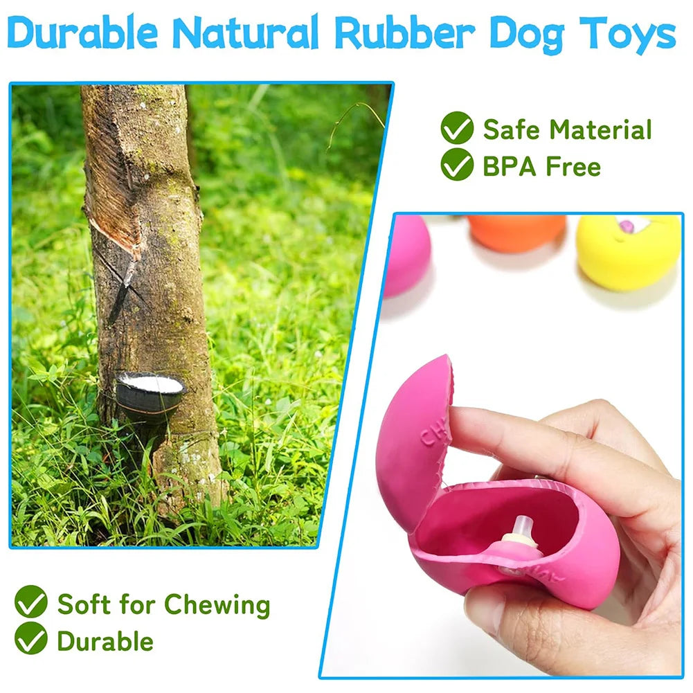 Smile‑Face Squeaky Dog Ball Pack – 6‑Pack Interactive Chew & Fetch Balls – Natural Latex Rubber – 2.09″ Diameter – Small & Medium Dogs