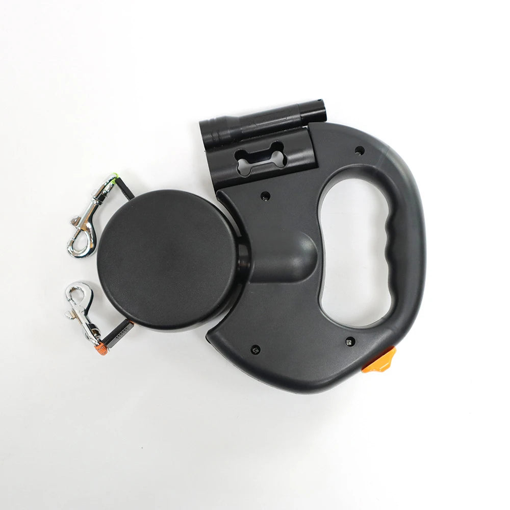 Retractable Double Dog Leash – Two‑Dog Hands‑Free Walking – ABS Self‑Retracting – 10 ft Lead – Dogs