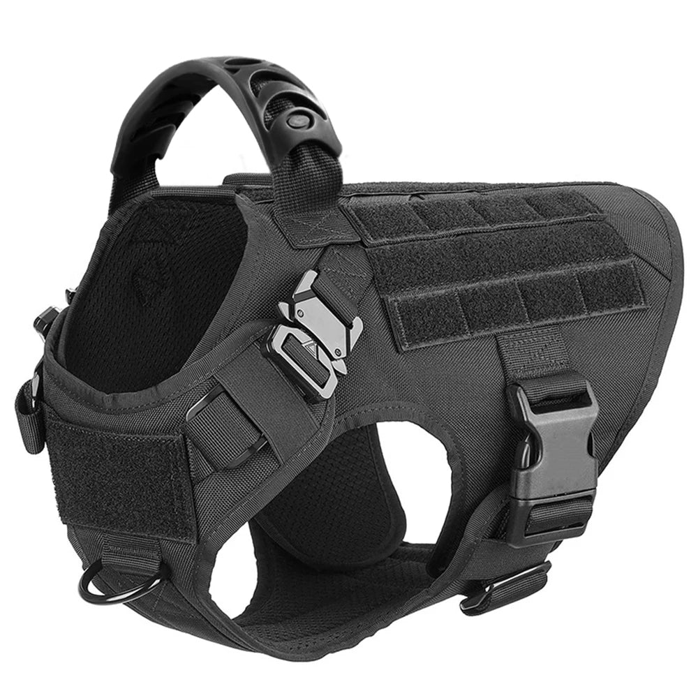Dog Training Vest Harness & Leash Set – Adjustable No‑Pull Quick‑Release – 1050D Nylon Tactical Molle – S–XL – Medium & Large Dogs