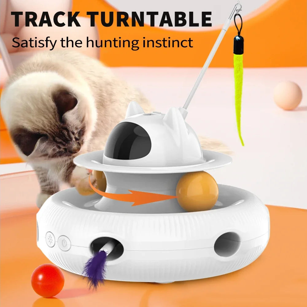 Interactive Cat Toy – 4‑in‑1 Multi‑Mode Play – USB Rechargeable ABS Plastic – 7.8″×5.2″ – Indoor Cats
