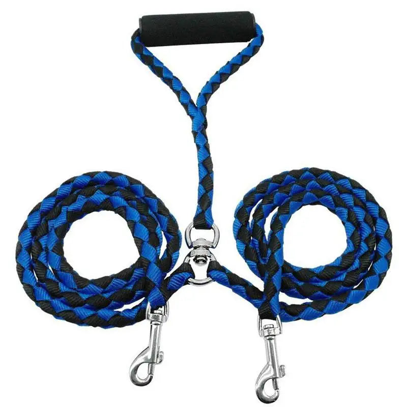 Double Dog Walking Leash – Tangle‑Free 360° Rotation – Durable Nylon – 55″ Length – All‑Stage Dogs