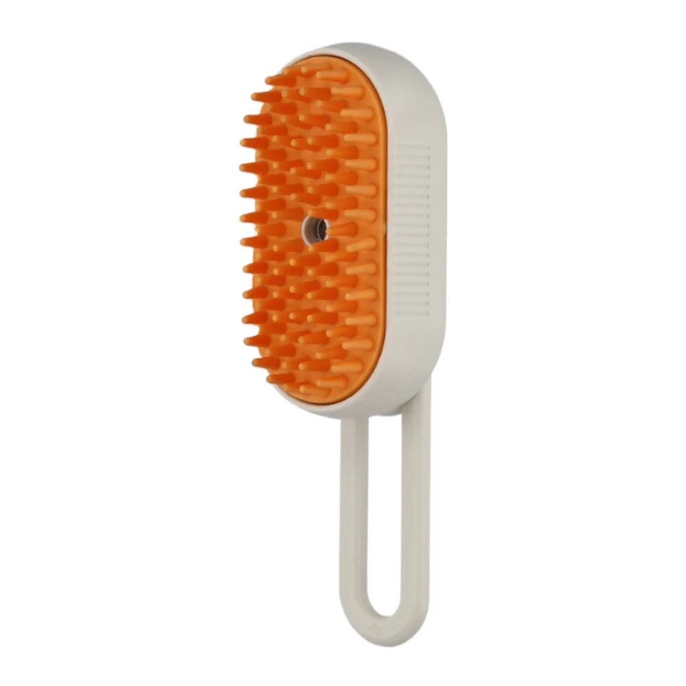 USB Rechargeable Steam Pet Grooming Comb – 3‑in‑1 Hair Removal & Massage – Silicone Bristles – 20 mL Essence Tank – Cats & Dogs