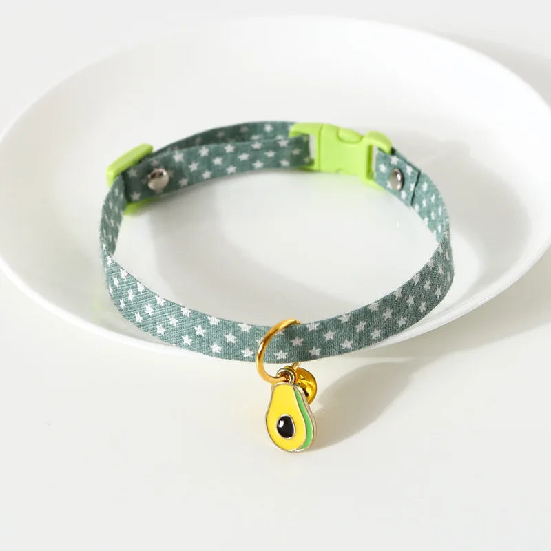 Cat Safety Collar – Adjustable Cat Collar with Breakaway Protection – Jeweled Nylon Ribbon Pendant – 18–30 cm – Cats & Small Dogs