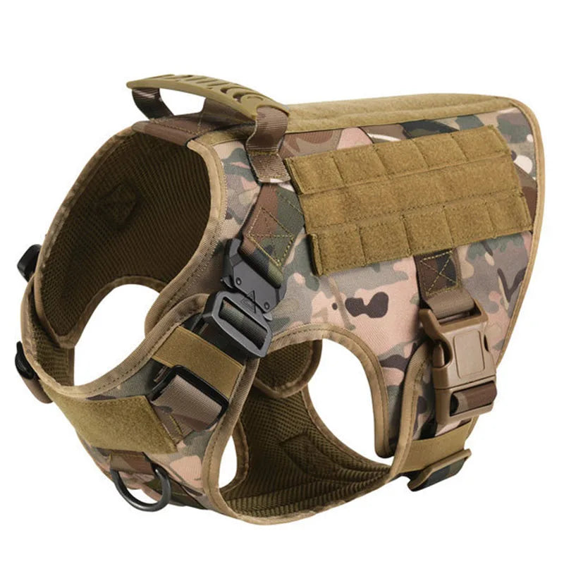 Dog Training Vest Harness & Leash Set – Adjustable No‑Pull Quick‑Release – 1050D Nylon Tactical Molle – S–XL – Medium & Large Dogs