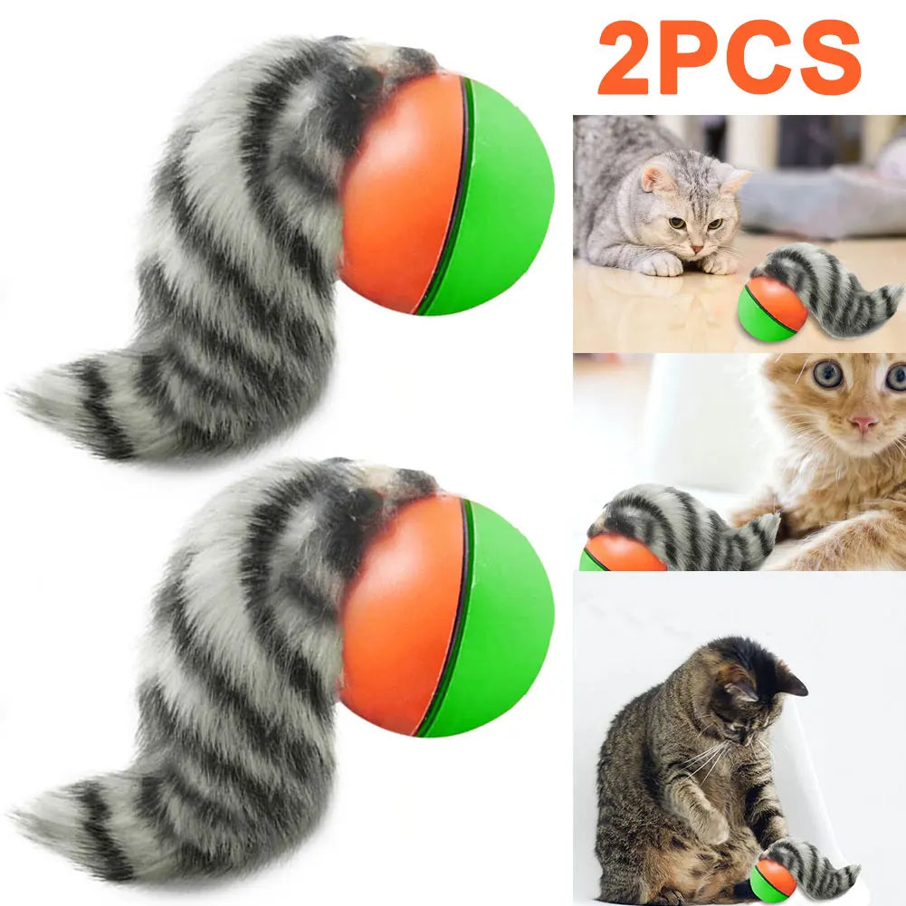Automatic Rolling Cat Ball – Self‑Rotating Interactive Cat Toy – USB‑Rechargeable Plastic & Silicone – 2.56″ Diameter – Indoor Cats & Kittens