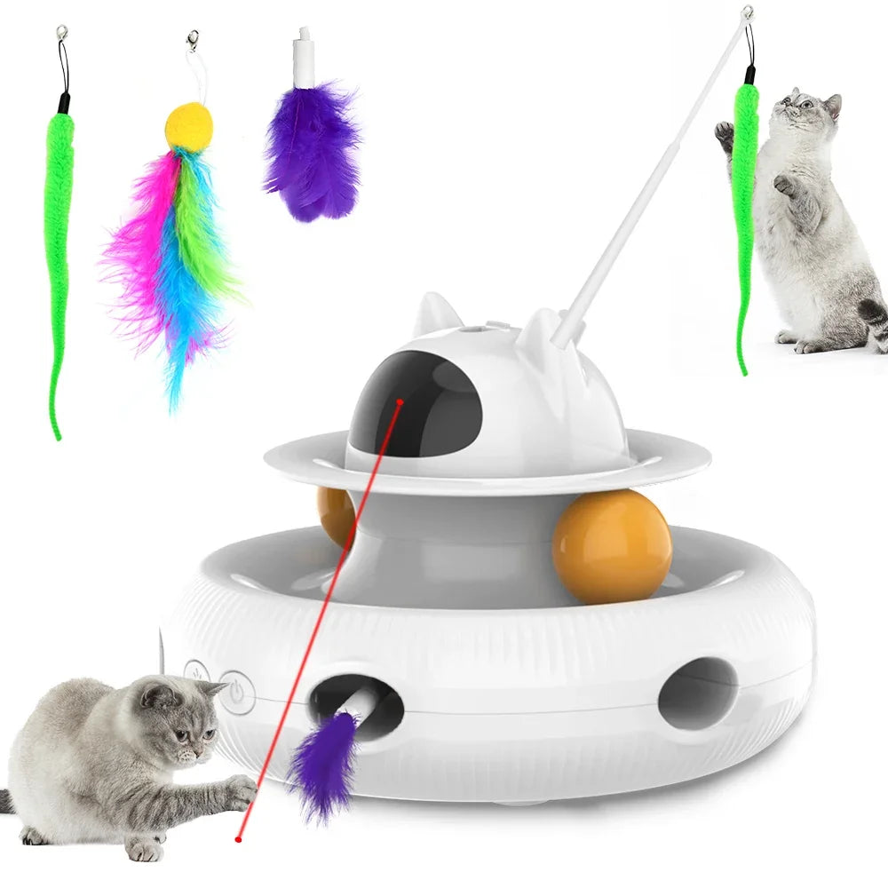 Interactive Cat Toy – 4‑in‑1 Multi‑Mode Play – USB Rechargeable ABS Plastic – 7.8″×5.2″ – Indoor Cats