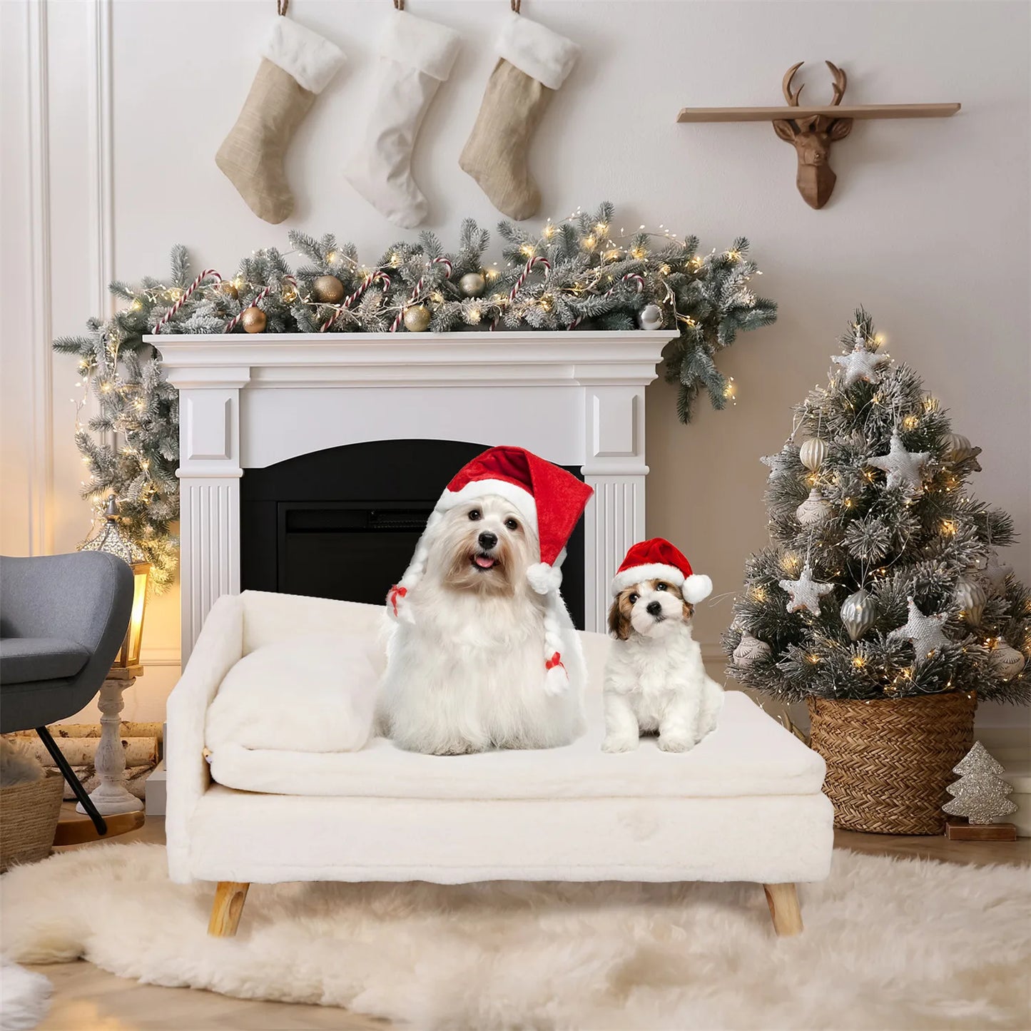 Elevated Pet Bed – Waterproof Cozy Sofa – Plush Cotton & PP Filling – Small & Large – Small Dogs & Kittens