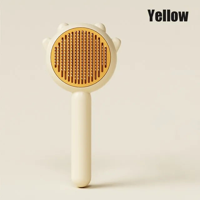 Self‑Cleaning Slicker Brush – Deshedding & Massage – Stainless Steel Bristles – Cats & Dogs