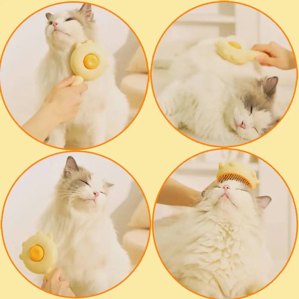 Self‑Cleaning Slicker Brush – Deshedding & Massage – Stainless Steel Bristles – Cats & Dogs