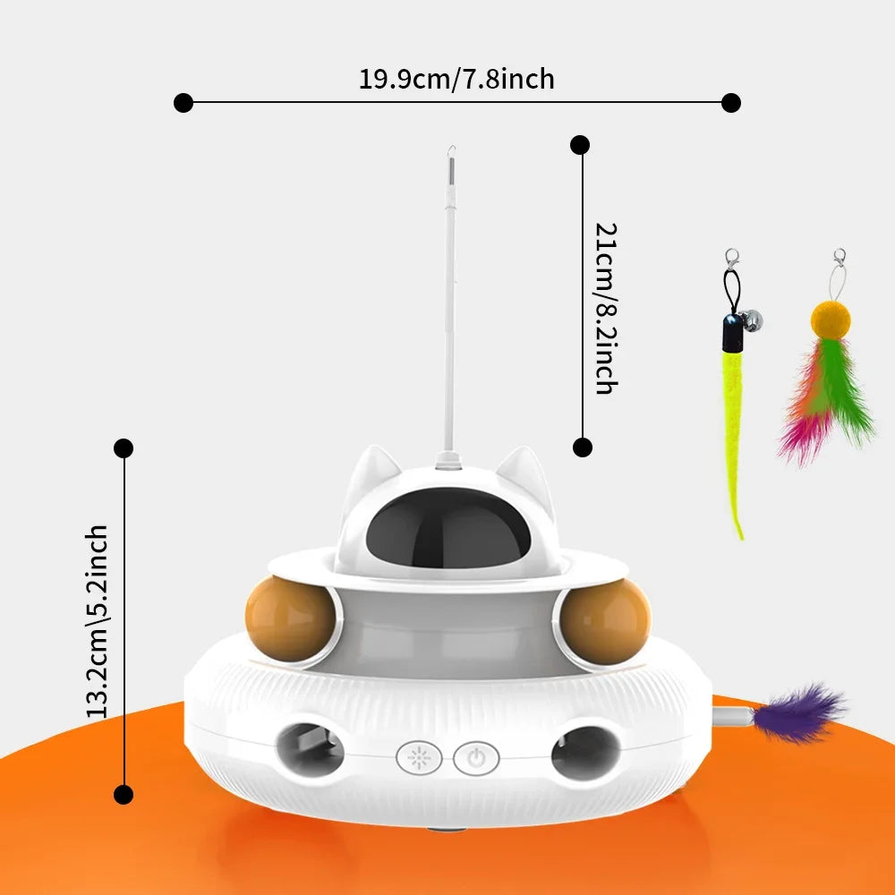 Interactive Cat Toy – 4‑in‑1 Multi‑Mode Play – USB Rechargeable ABS Plastic – 7.8″×5.2″ – Indoor Cats