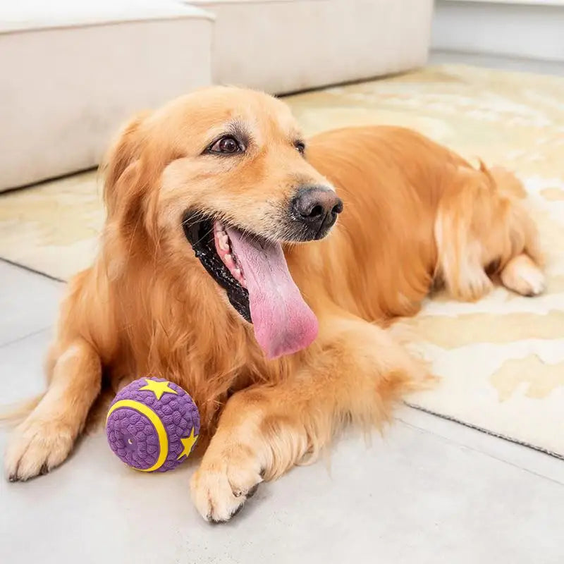 Indestructible Dog Ball – Tough Chew & Bounce Toy – Latex with Textured Corn Surface – 3.74″ Diameter – Dogs & Puppies