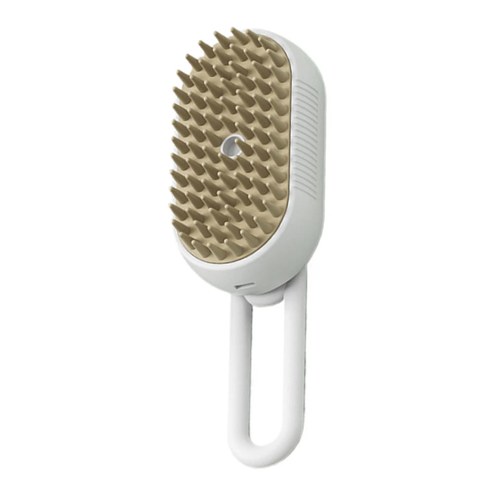 USB Rechargeable Steam Pet Grooming Comb – 3‑in‑1 Hair Removal & Massage – Silicone Bristles – 20 mL Essence Tank – Cats & Dogs