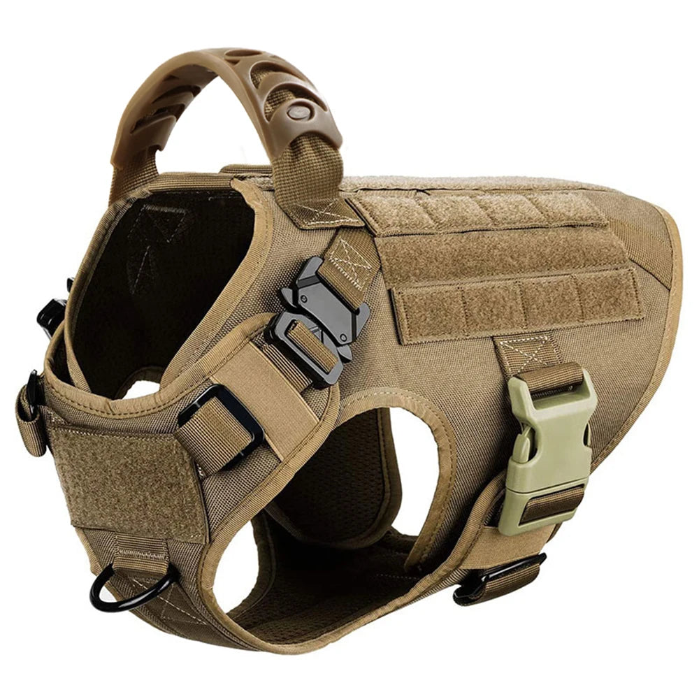 Dog Training Vest Harness & Leash Set – Adjustable No‑Pull Quick‑Release – 1050D Nylon Tactical Molle – S–XL – Medium & Large Dogs