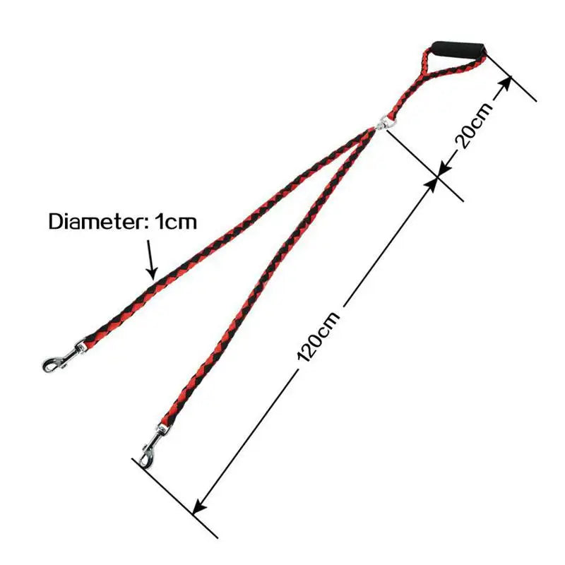 Double Dog Walking Leash – Tangle‑Free 360° Rotation – Durable Nylon – 55″ Length – All‑Stage Dogs