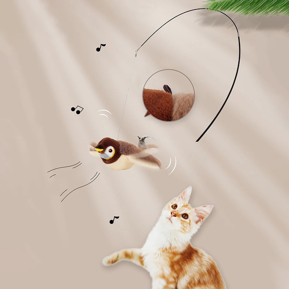 Interactive Cat Toy – Engaging Flapping Wings & Chirping – USB Rechargeable Catnip Bird – 9.06″×7.09″×4.72″ – Indoor Cats
