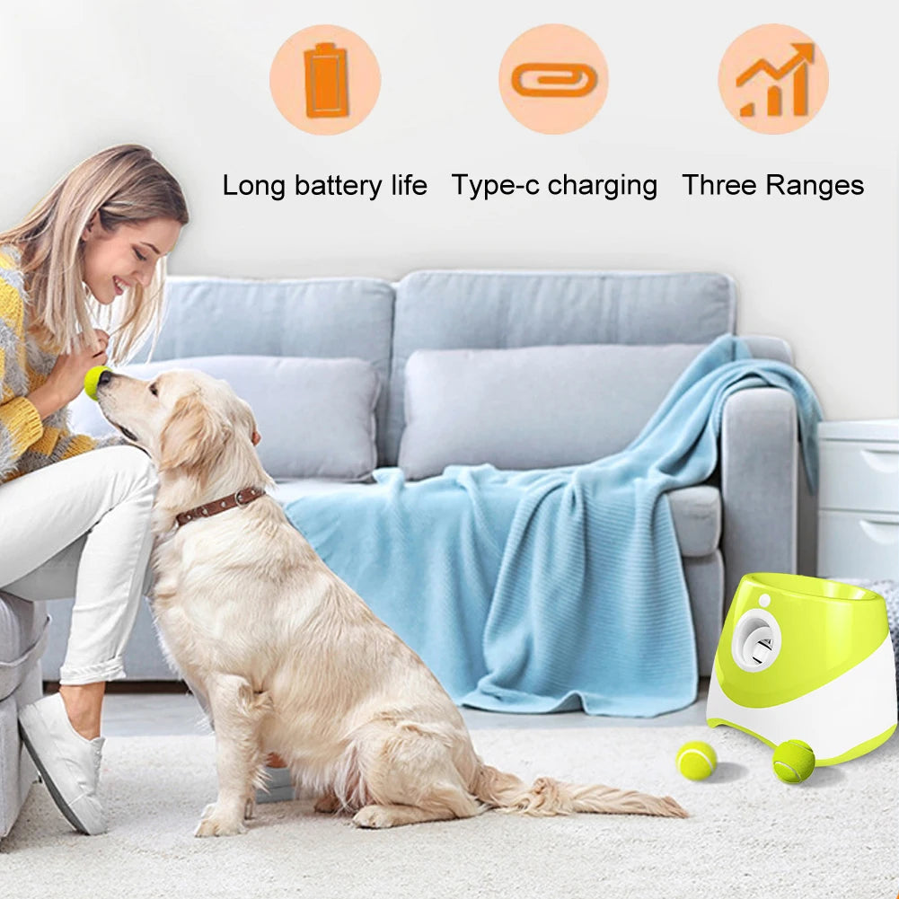Automatic Dog Ball Launcher – Interactive Dog Toy for Hands-Free Fetch – ABS Plastic – 9.45×8.27×8.27 in – Dogs