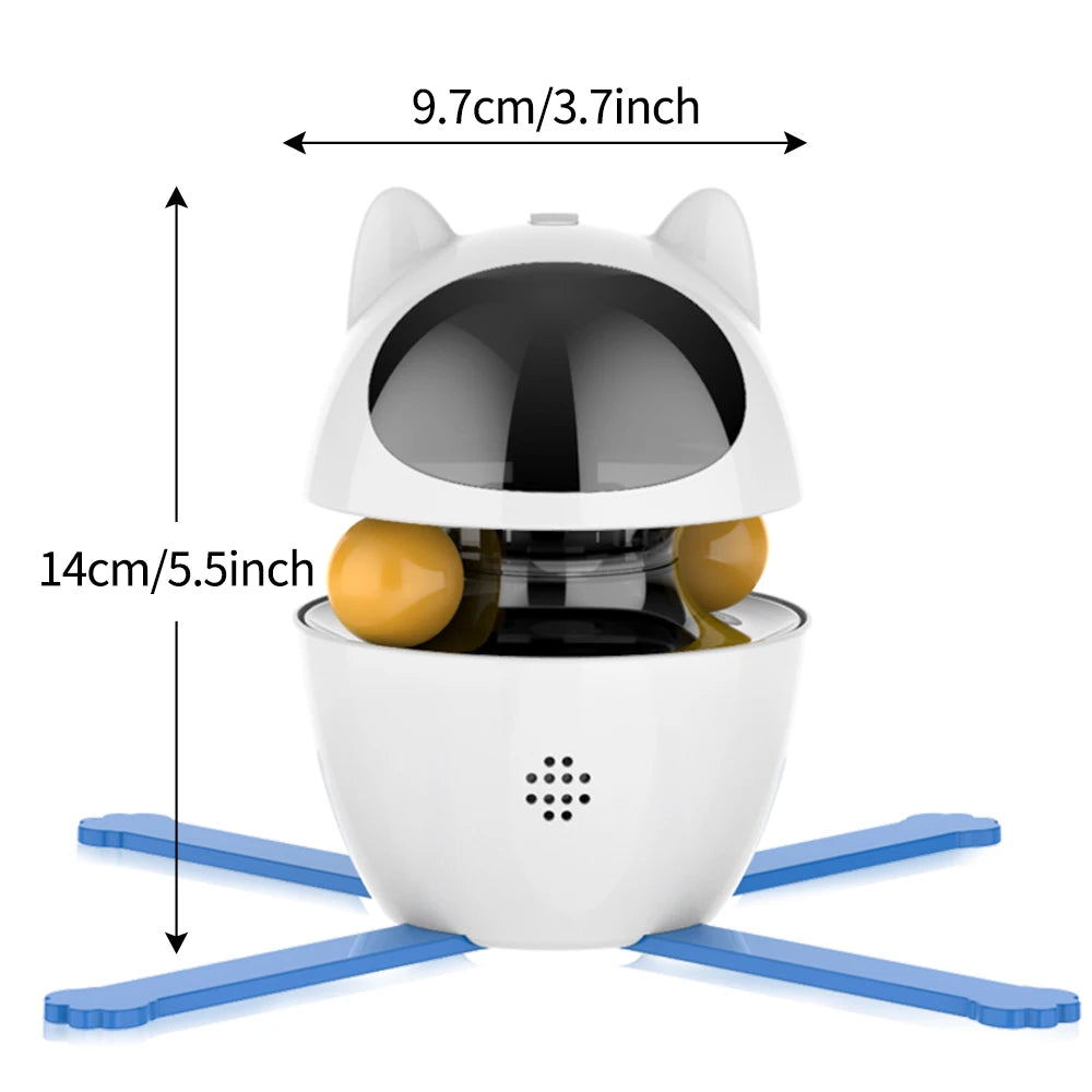 Electric Interactive Cat Toy – 4‑in‑1 Laser, Feather & Ball Play – USB Rechargeable ABS Plastic – 9.8×10×14 cm – Indoor Cats