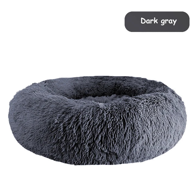 Donut Plush Pet Bed – Calming Cozy Cushion – Waterproof 100% Cotton Plush – Multiple Sizes 40–100 cm – Dogs & Cats