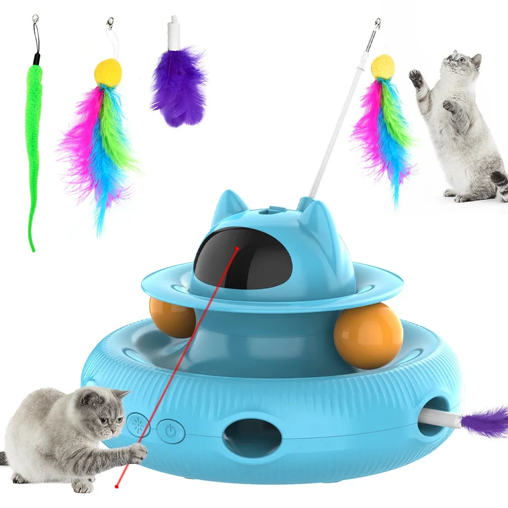 Interactive Cat Toy – 4‑in‑1 Multi‑Mode Play – USB Rechargeable ABS Plastic – 7.8″×5.2″ – Indoor Cats