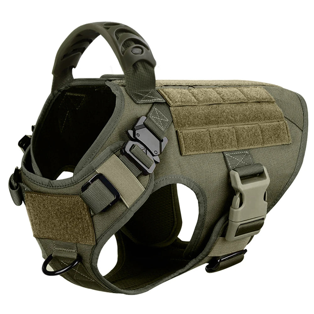 Dog Training Vest Harness & Leash Set – Adjustable No‑Pull Quick‑Release – 1050D Nylon Tactical Molle – S–XL – Medium & Large Dogs