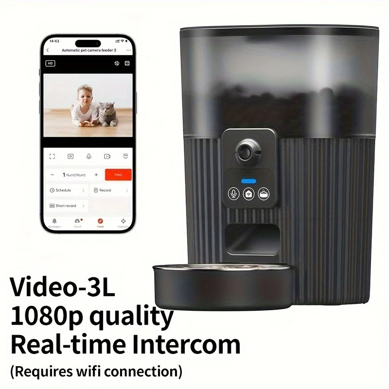 Automatic Pet Feeder – Smart WiFi Scheduling – LCD Display & Programmable – 50–2000 g Capacity – Cats