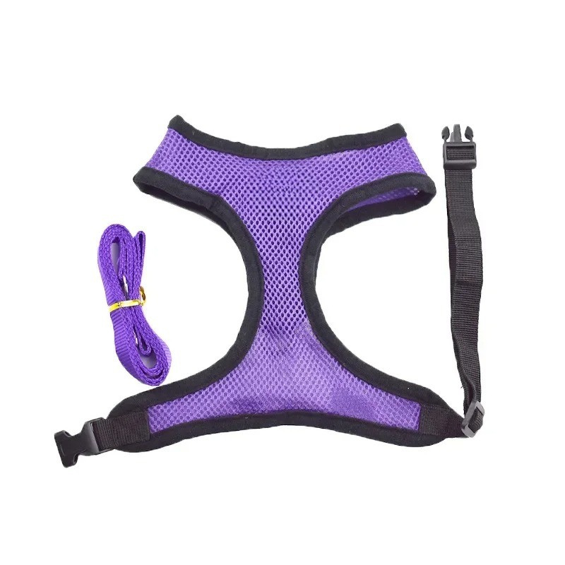 Pet Harness & Leash Set – Quick‑Release Adjustable Polyester Mesh – Breathable S/M/L Vest – Cats & Small Dogs