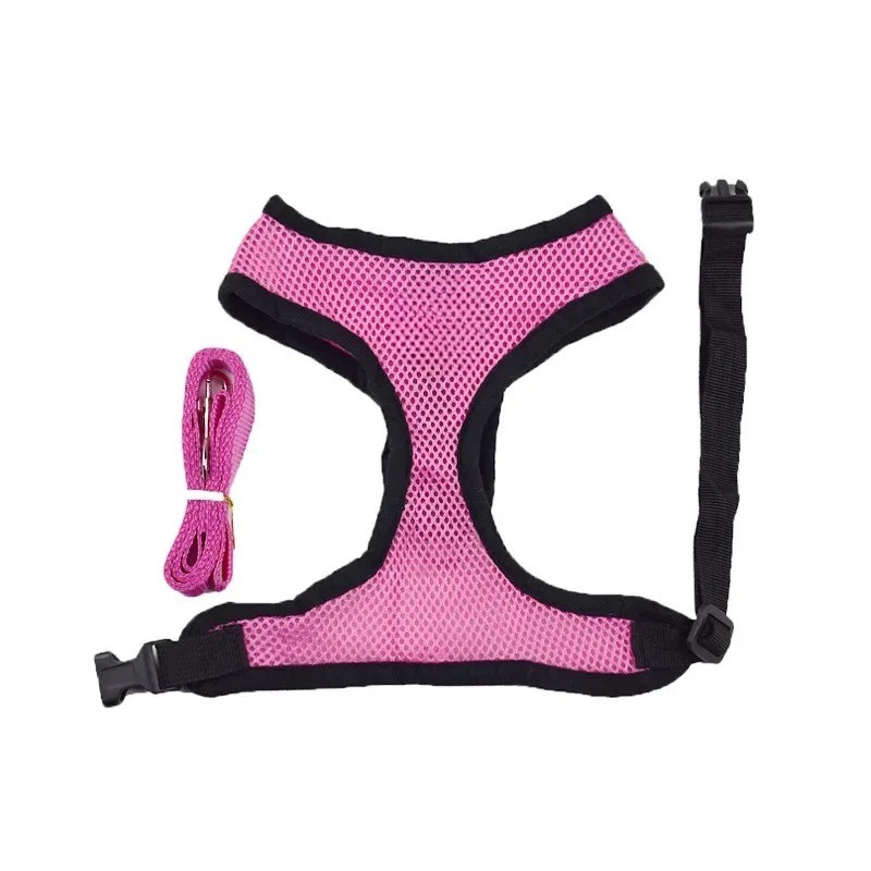 Pet Harness & Leash Set – Quick‑Release Adjustable Polyester Mesh – Breathable S/M/L Vest – Cats & Small Dogs