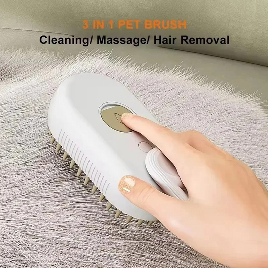 Steam Pet Grooming Brush – Hair Removal & Massage – Silicone Bristles – 7.7″×2.6″×1.8″ – Cats & Dogs