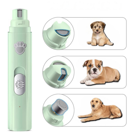 Electric Pet Nail Grinder – Quiet 2‑Speed Trimming – Diamond Grinding Wheel with LED Light – 500 mAh USB Rechargeable – Cats & Dogs