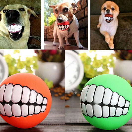 Interactive Dog Chew Ball Toy – Mental & Physical Stimulation – Rubber Squeaker – 3″ Multicolor – Dogs