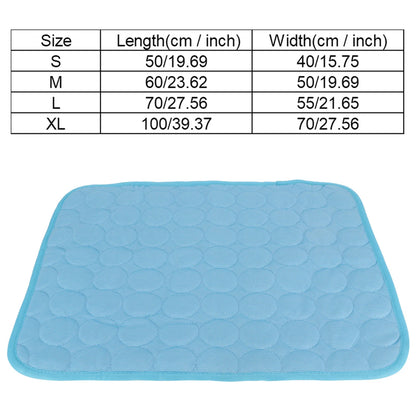 Pet Cooling Mat – Self-Cooling Ice Silk Comfort – Breathable Mesh & Cotton Core – 23.6×19.7″ Blue – Dogs & Cats