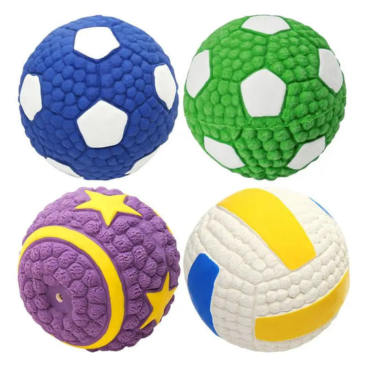 Indestructible Dog Ball – Tough Chew & Bounce Toy – Latex with Textured Corn Surface – 3.74″ Diameter – Dogs & Puppies
