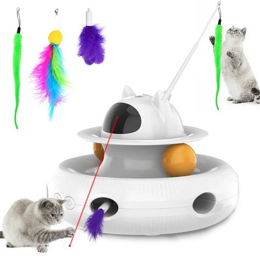 Interactive Cat Toy – 4‑in‑1 Multi‑Mode Play – USB Rechargeable ABS Plastic – 7.8″×5.2″ – Indoor Cats