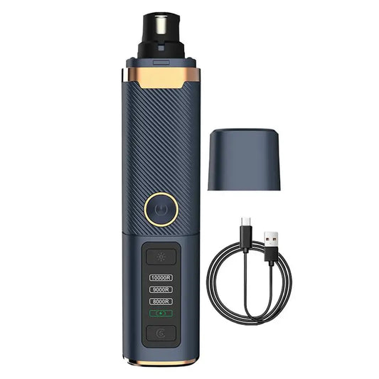 Electric Dog Nail File & Trimmer – Quiet Rechargeable Nail Grinder – 3‑Speed Stainless Steel – 6.5″×1.6″ – Cats & Dogs