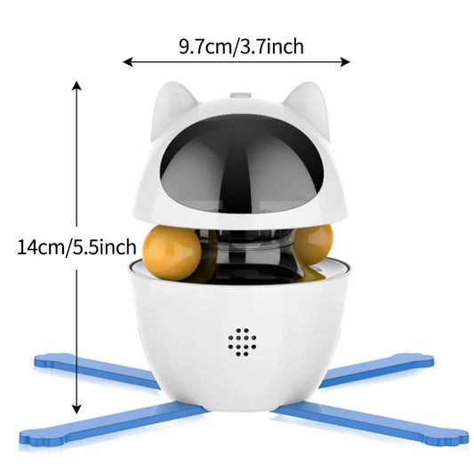 Electric Interactive Cat Toy – 4‑in‑1 Laser, Feather & Ball Play – USB Rechargeable ABS Plastic – 9.8×10×14 cm – Indoor Cats