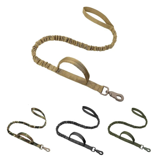 Tactical Dog Leash – Shock‑Absorbing Bungee – Premium Nylon – Adjustable 41 – 57 in – Medium & Small Dogs