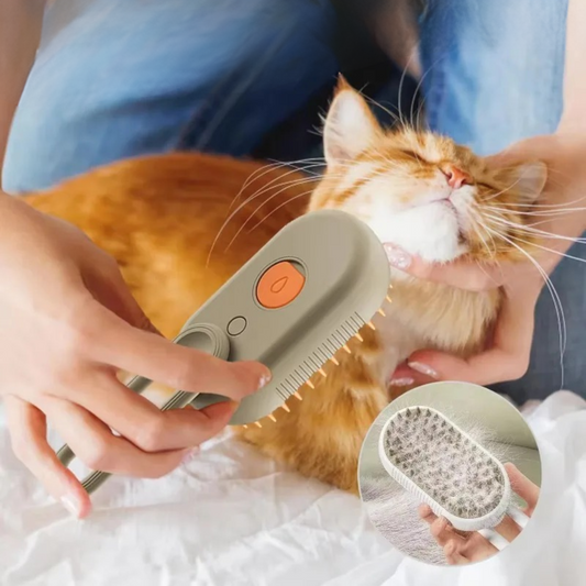 Steam Pet Grooming Brush – Hair Removal & Massage – Silicone Bristles – 7.7″×2.6″×1.8″ – Cats & Dogs